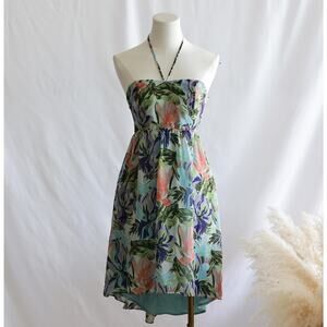 Anthropologie Floral Strapless Mini Dress - Multicolor